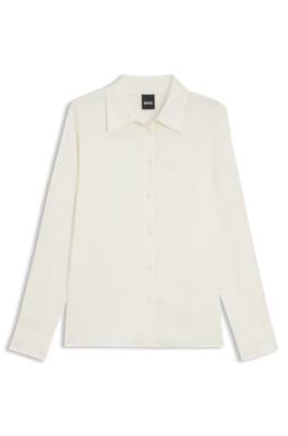 Regular-fit blouse in stretch-silk satin 1