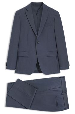 Three-piece slim-fit suit with zip-up waistcoat