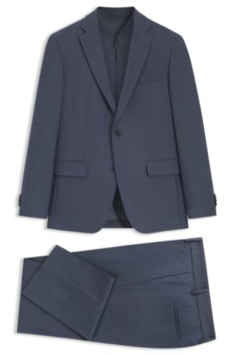 Three-piece slim-fit suit with zip-up waistcoat