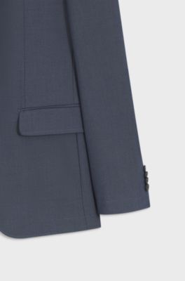 Driedelig slim-fit pak met gilet met rits, Blauw