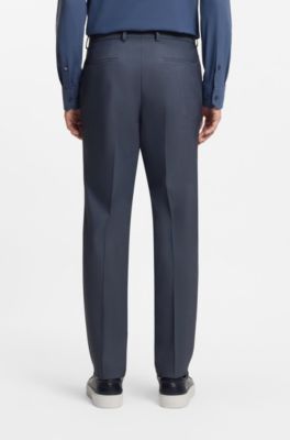 Three-piece slim-fit suit with zip-up waistcoat, Blue
