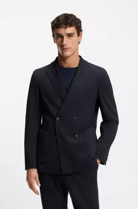 Two-piece slim-fit suit in performance-stretch fabric