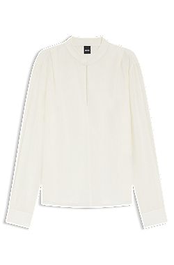 Relaxed-fit blouse in sandwashed silk