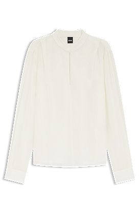 Relaxed-fit blouse in sandwashed silk
