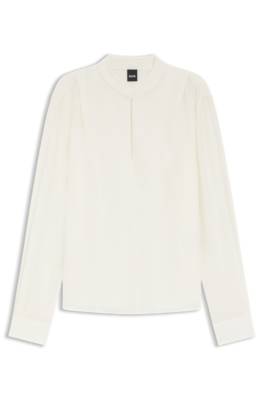 Boss Relaxed-fit blouse in sandwashed silk blusar dam – bild 4