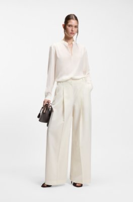 Boss Relaxed-fit blouse in sandwashed silk blusar dam – bild 2