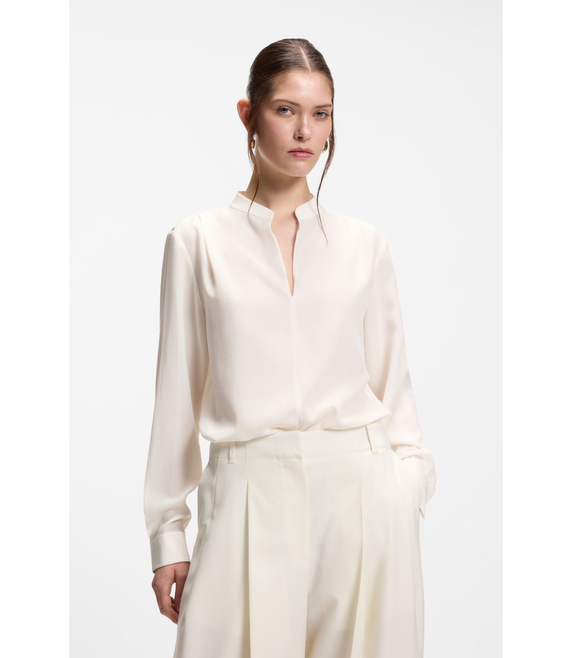 Relaxed-Fit Bluse aus sandgewaschener Seide