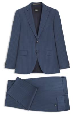 Two-piece regular-fit suit in striped virgin wool 1
