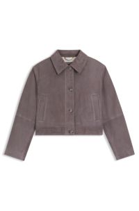 Trucker-style jacket in suede, Light Purple