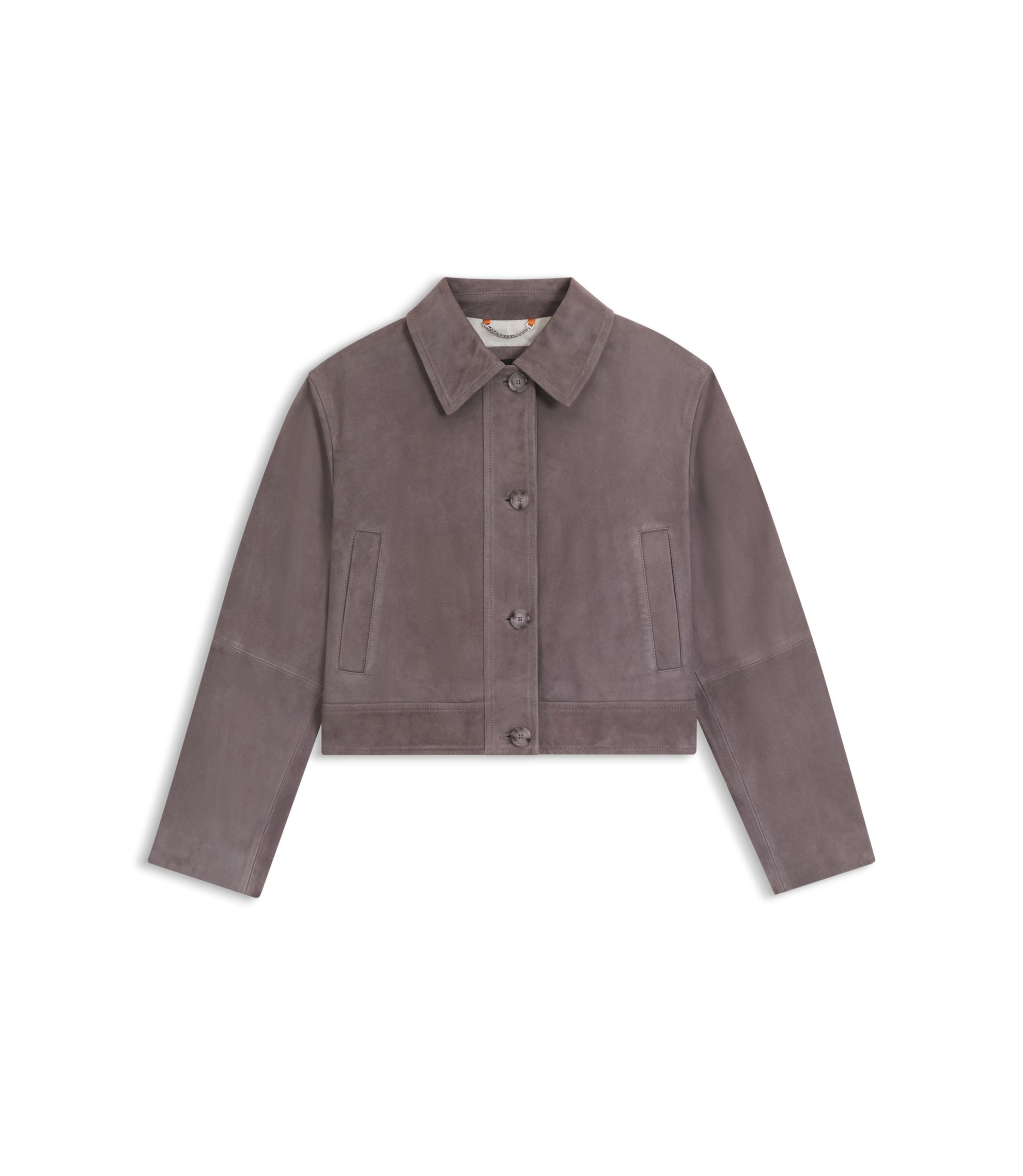 Jacke aus Veloursleder im Trucker-Stil