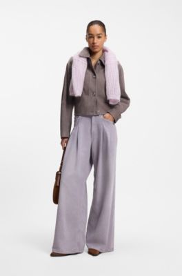 Trucker-style jacket in suede, Light Purple