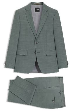 Two-piece slim-fit suit in micro-patterned stretch cloth