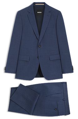 Two-piece slim-fit suit in micro-patterned stretch cloth