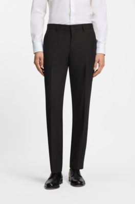 Two-piece regular-fit suit in stretch cloth, Black