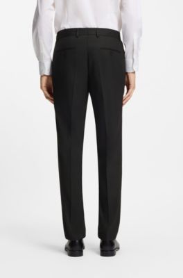 Two-piece regular-fit suit in stretch cloth, Black