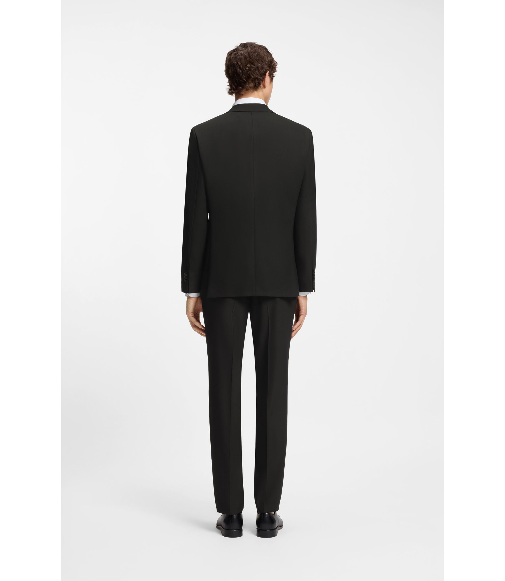BOSS - Two-piece regular-fit suit in stretch cloth - Black