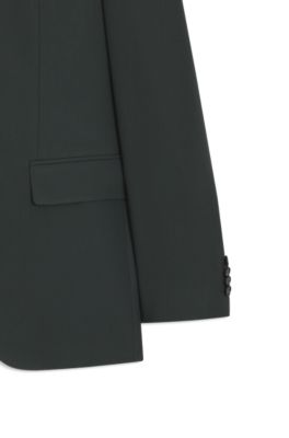 Two-piece regular-fit suit in stretch cloth, Dark Green