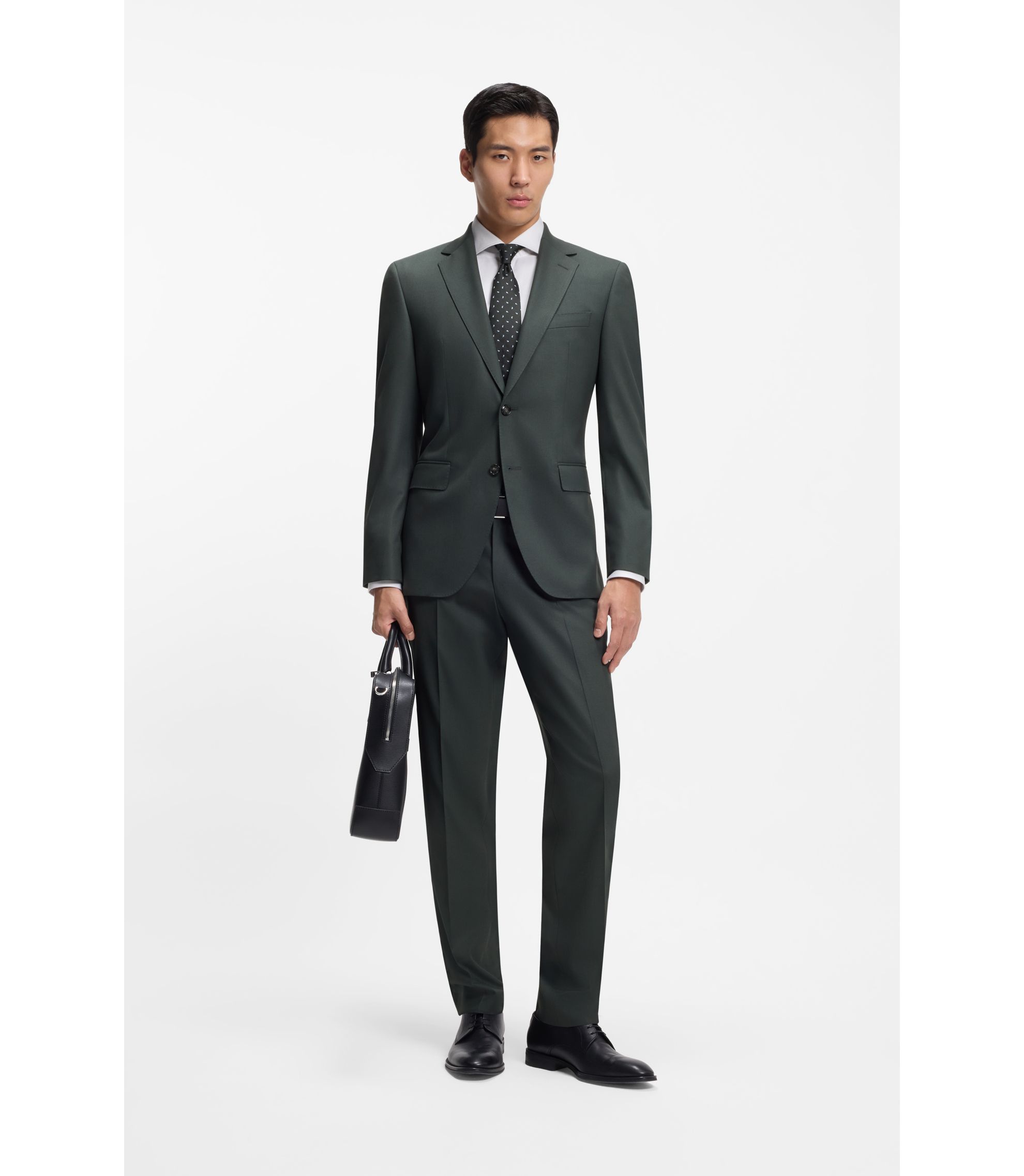 BOSS - レギュラーフィット ツーピーススーツ ストレッチクロス