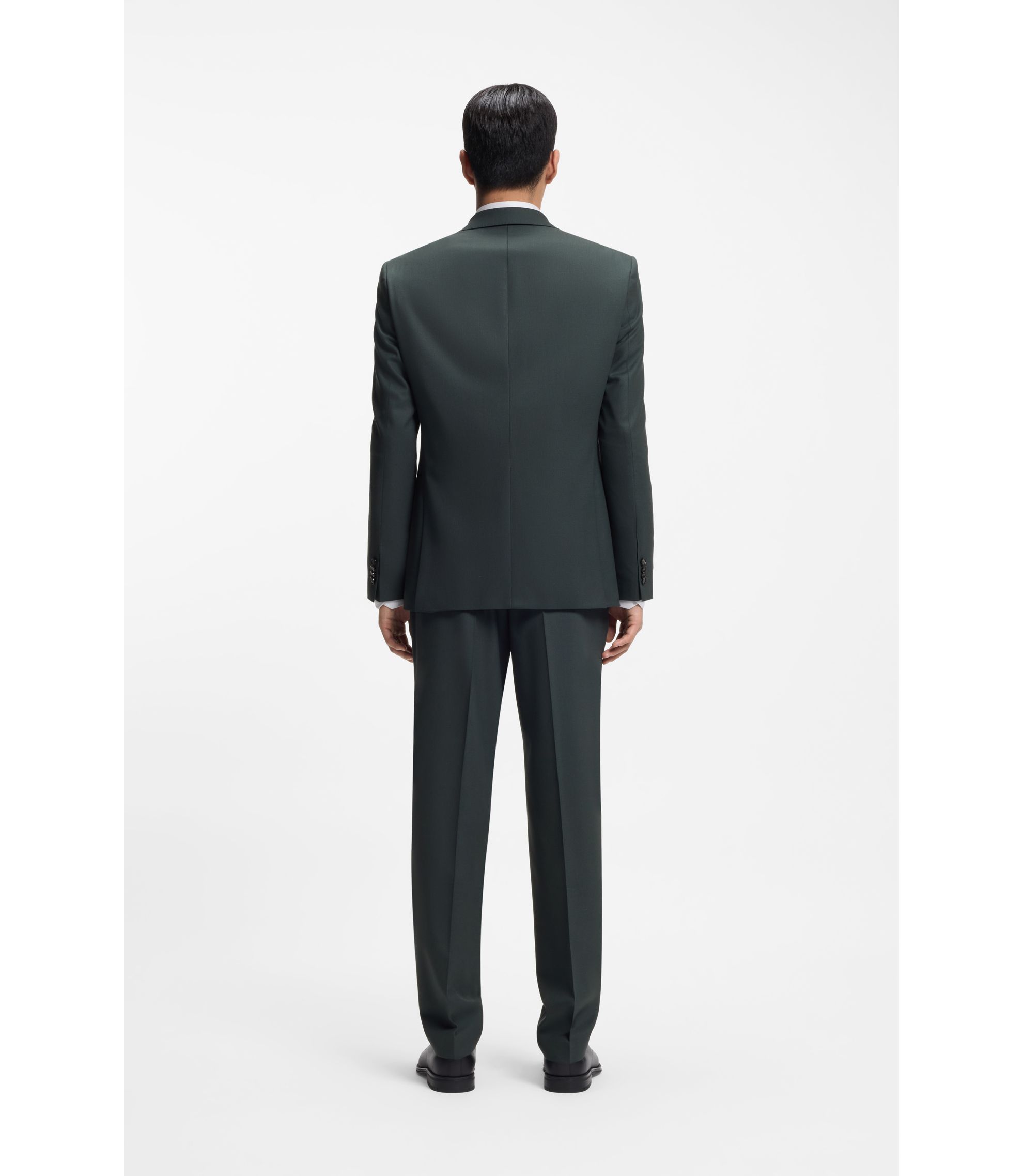 BOSS - Two-piece regular-fit suit in stretch cloth - Dark Green