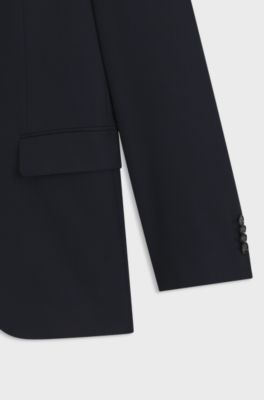 Two-piece regular-fit suit in stretch cloth, Dark Blue