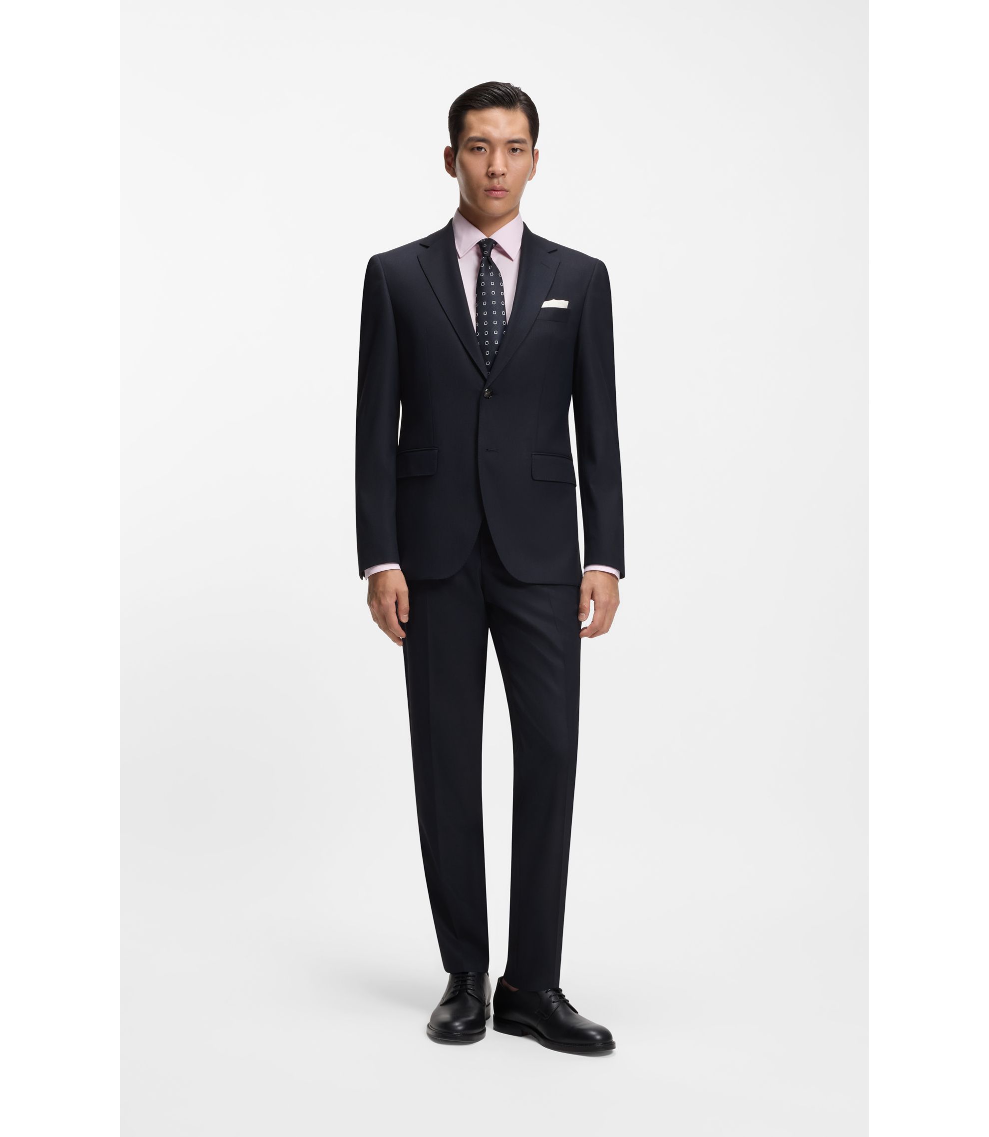 BOSS - レギュラーフィット ツーピーススーツ ストレッチクロス