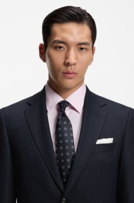 Two-piece regular-fit suit in stretch cloth, Dark Blue