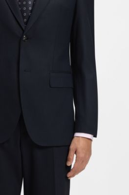 Two-piece regular-fit suit in stretch cloth, Dark Blue