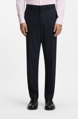Abito regular fit due pezzi in tessuto elasticizzato, Blu scuro