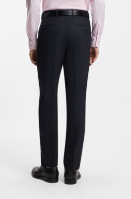 Two-piece regular-fit suit in stretch cloth, Dark Blue