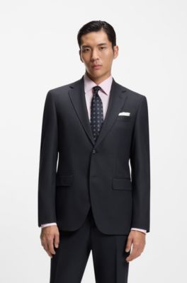 Two-piece regular-fit suit in stretch cloth, Dark Blue