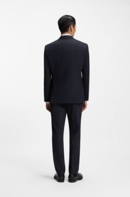 Two-piece regular-fit suit in stretch cloth, Dark Blue