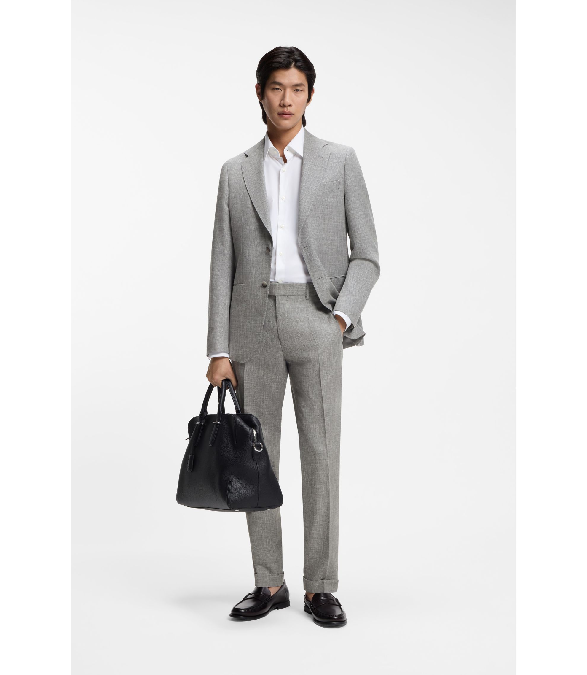 Slim-Fit Zweiteiler aus Baumwoll-Mix mit Schurwolle