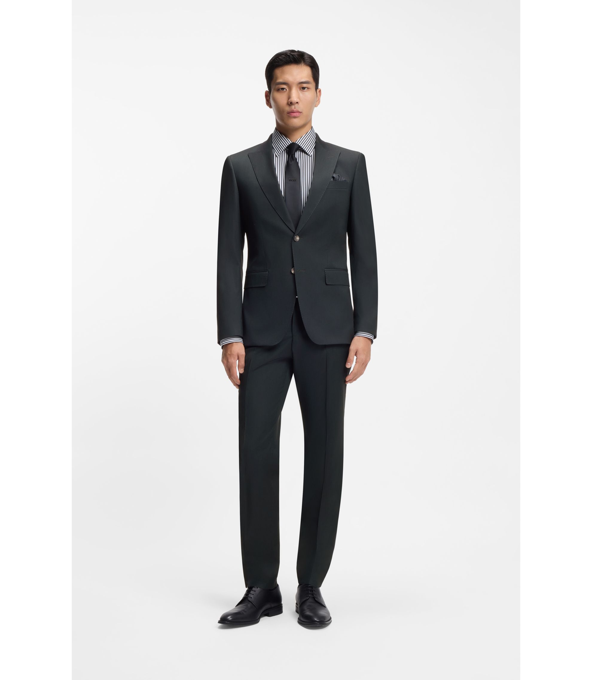 Slim-Fit Zweiteiler aus Woll-Mix