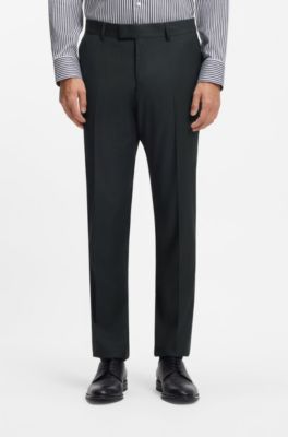 Two-piece slim-fit suit in a wool blend, Dark Green