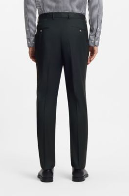 Two-piece slim-fit suit in a wool blend, Dark Green