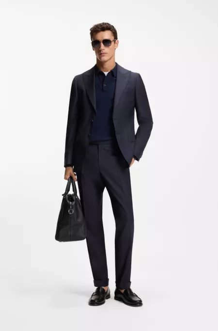 Costume deux pièces Slim Fit en twill de laine vierge