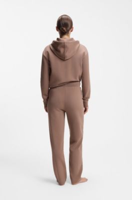 Pantaloni della tuta in misto cotone con monogramma Double B, Marrone