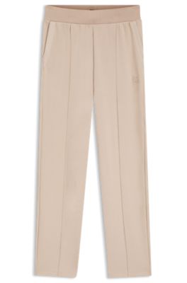 Cotton-blend tracksuit bottoms with Double B monogram, Light Beige