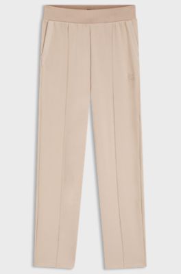 Cotton-blend tracksuit bottoms with Double B monogram, Light Beige