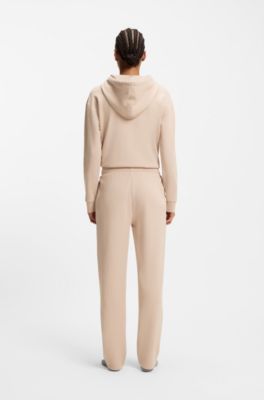 Cotton-blend tracksuit bottoms with Double B monogram, Light Beige