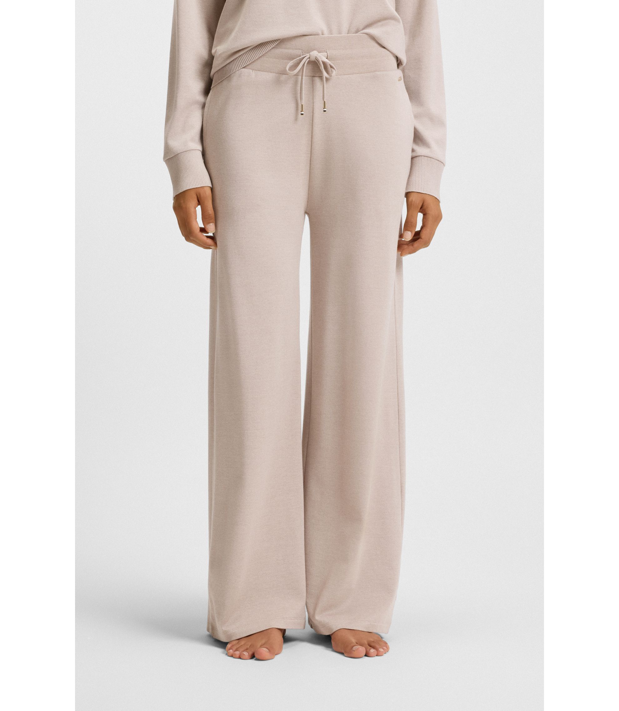 Jogginghose aus meliertem Jersey mit Logo-Applikation