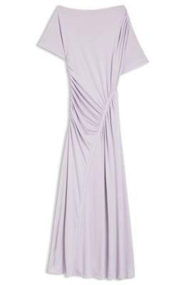 Slim-fit dress with gathered details, Light Purple