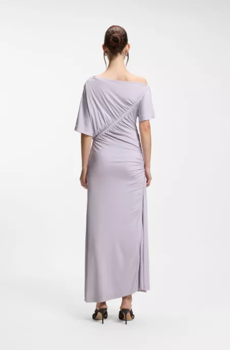 Slim-fit dress with gathered details