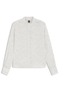Regular-fit blouse with broken stripe, White Patterned