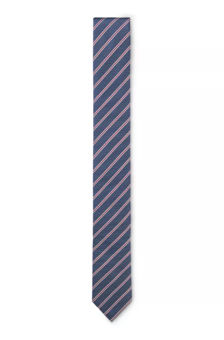 Silk tie with diagonal stripe