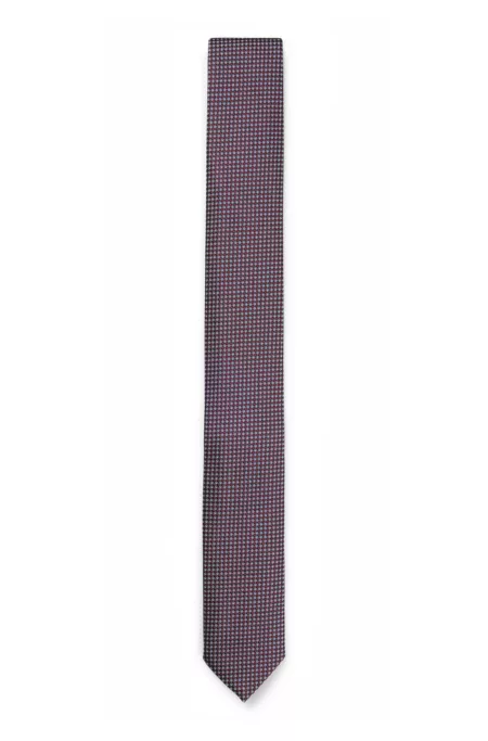Jacquard-patterned tie in silk