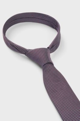 Krawatte aus gemustertem Seiden-Jacquard, Braun