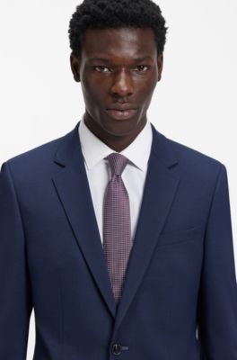 Jacquard-patterned tie in silk, Brown