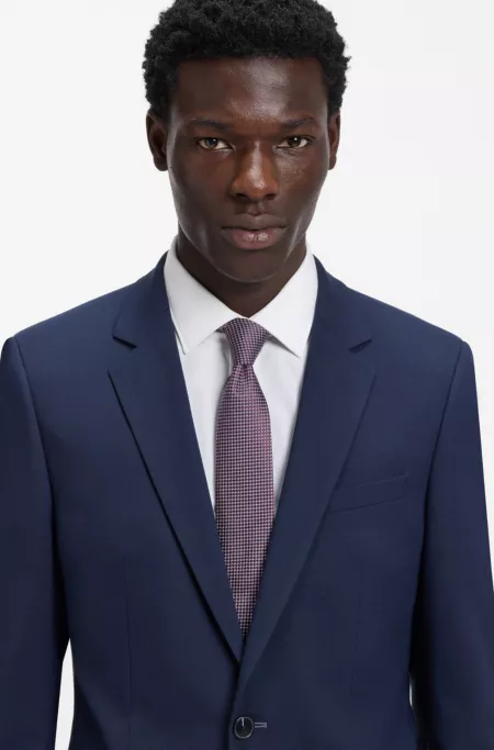 Jacquard-patterned tie in silk