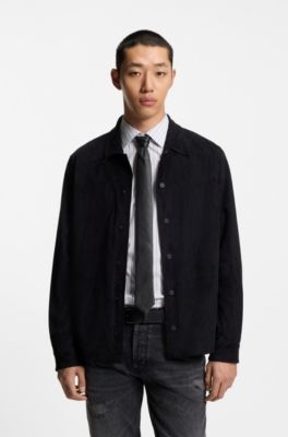 Silk tie with jacquard pattern, Black